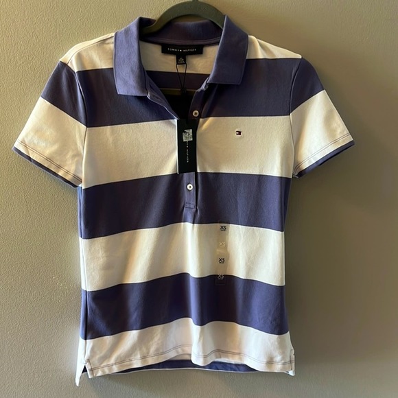 NWT Tommy Hilfiger Heritage Polo (Size XS, lilac and white striped) - Picture 1 of 5